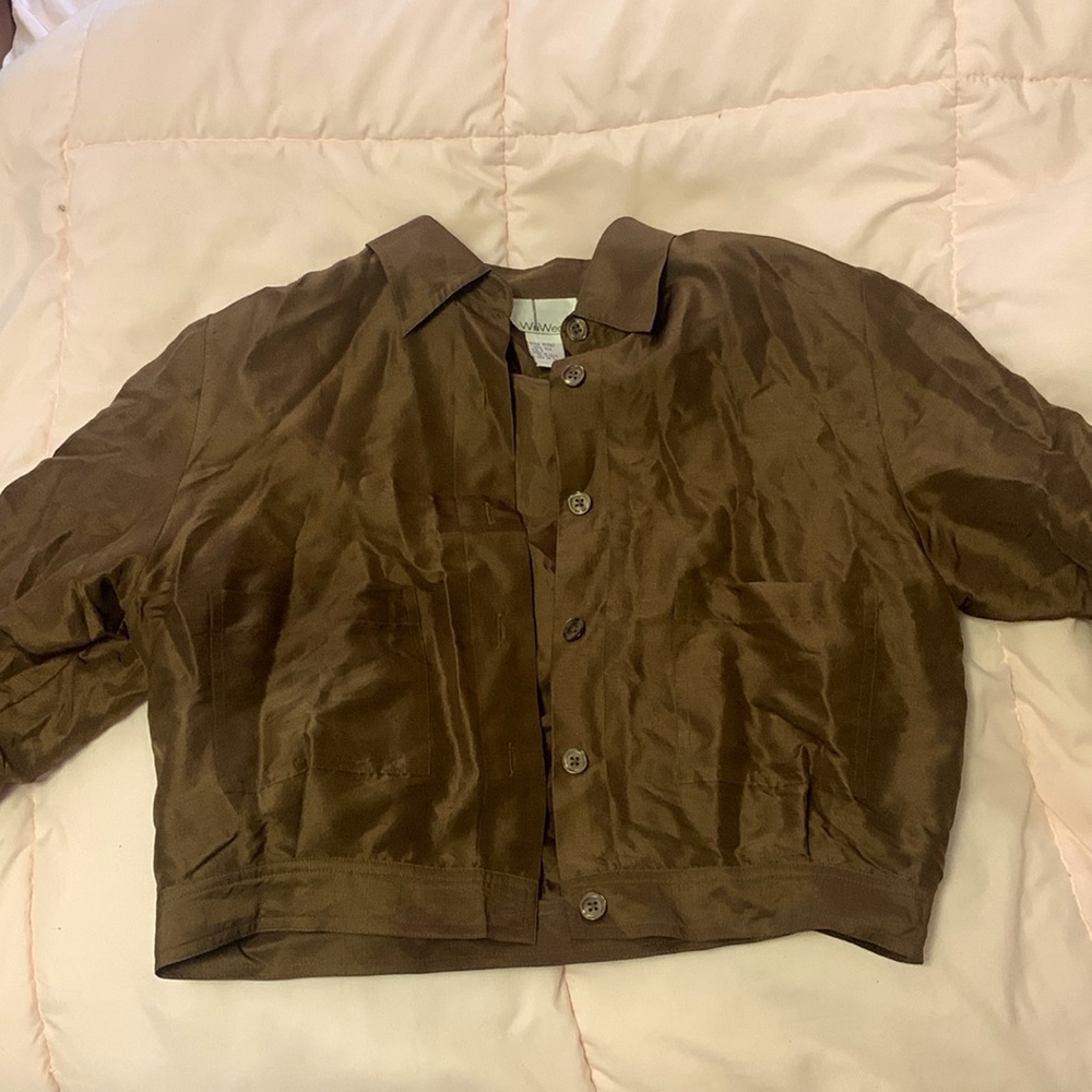 silky button up shirt,great as an cover up,never worn
